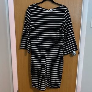 Old Navy Black and White Striped Work Dress